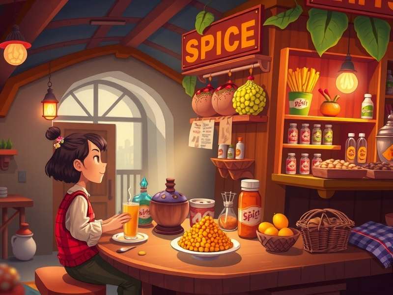 Spice Adventure vibrant Indian market Spice Adventure in-game market scene